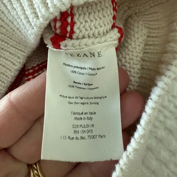 ❤️ EUC Sezane iconic Leontine sweater in red/ecru, size XS - Picture 6 of 7